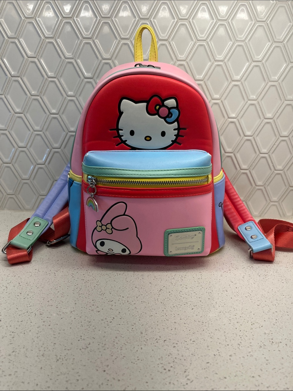 Loungefly x Hello Kitty Sanrio My Melody Colour block Mini Backpack Bag Purse
